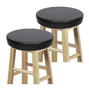 Set of 2 Black Faux Leather Cushions